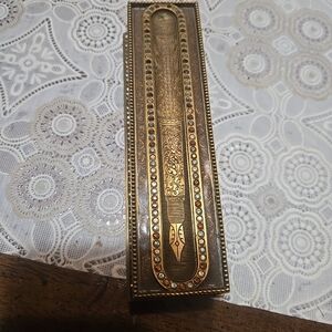 Edgar Berebi Great Epetation Brown Lacquered Pan Tray with Colored Crystals